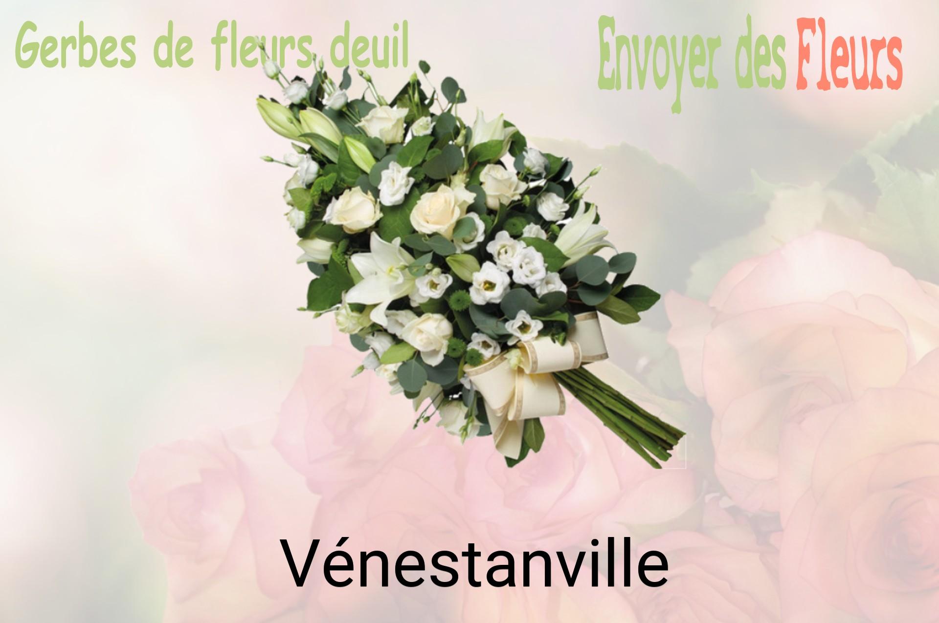 Gerbe de fleurs de deuil livrée à Vénestanville